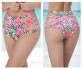 Bas de maillot de bain taille haute à bretelles Mapale 6853 imprimé fleuri