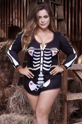 Mapale 7326X Langarm-Schlafanzug, Farbe: Schwarz, mit Aufdrucken