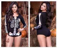 Mapale 7326 Combinaison de nuit à manches longues Couleur Noir Imprimé