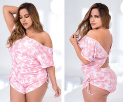 Mapale 7463X Combinaison de nuit Couleur rose Tie Dye