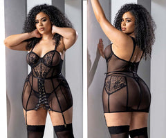 Nuisette Mapale 7488X avec string assorti Couleur Noir