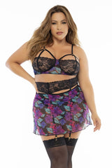 Mapale 7496X Babydoll Dreiteiliges Set Color Dream Blumendruck