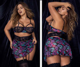 Mapale 7496X Babydoll Dreiteiliges Set Color Dream Blumendruck