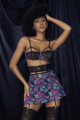 Ensemble Babydoll trois pièces Mapale 7496 Color Dream Flower Print