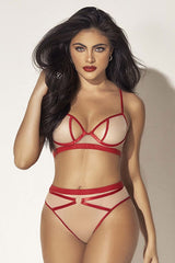 Ensemble deux pièces Mapale 8820 couleur nude-rouge