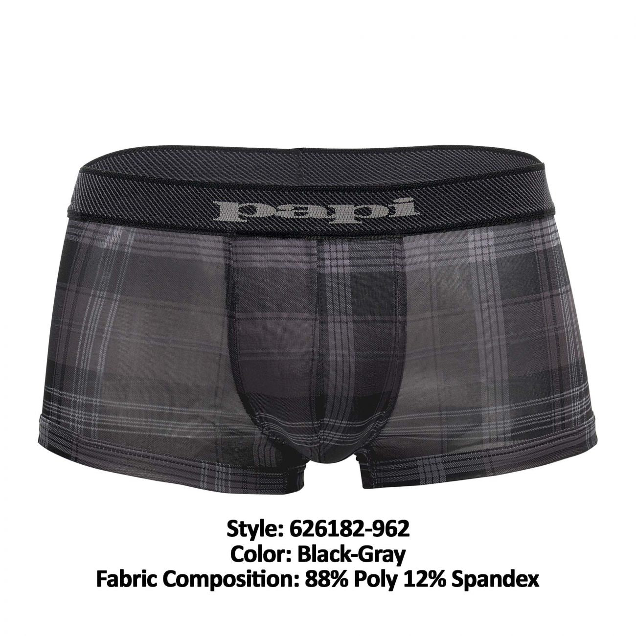 Papi 626182-962 Cool2 2PK Solid-Print Brazilian Trunks Farbe Schwarz-Grau Papi 626182-962 Cool2 2PK Solid-Print Brazilian Trunks Farbe Schwarz-Grau