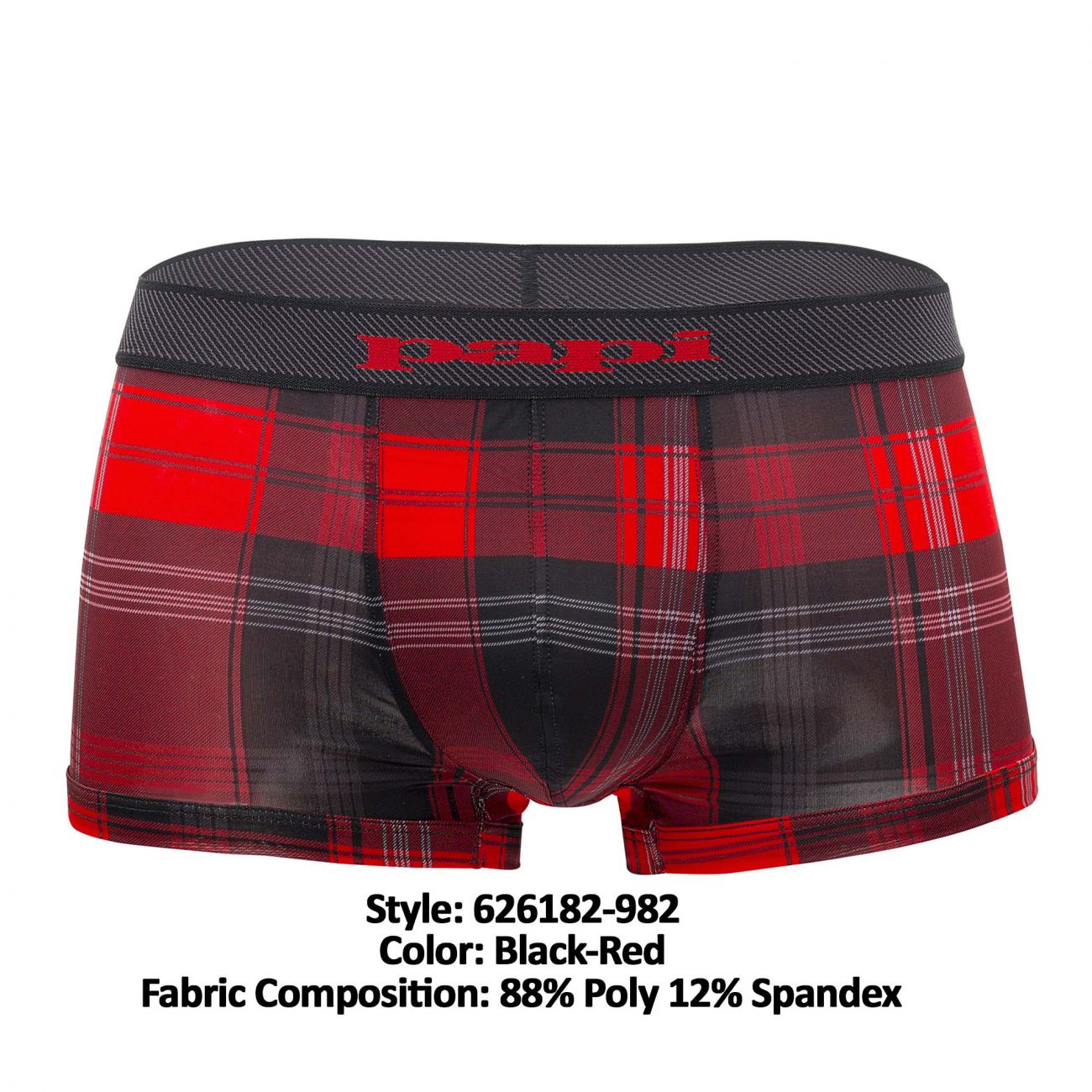 Papi 626182-982 Cool2 2PK Solid-Print Brazilian Trunks Farbe Schwarz-Rot Papi 626182-982 Cool2 2PK Solid-Print Brazilian Trunks Farbe Schwarz-Rot