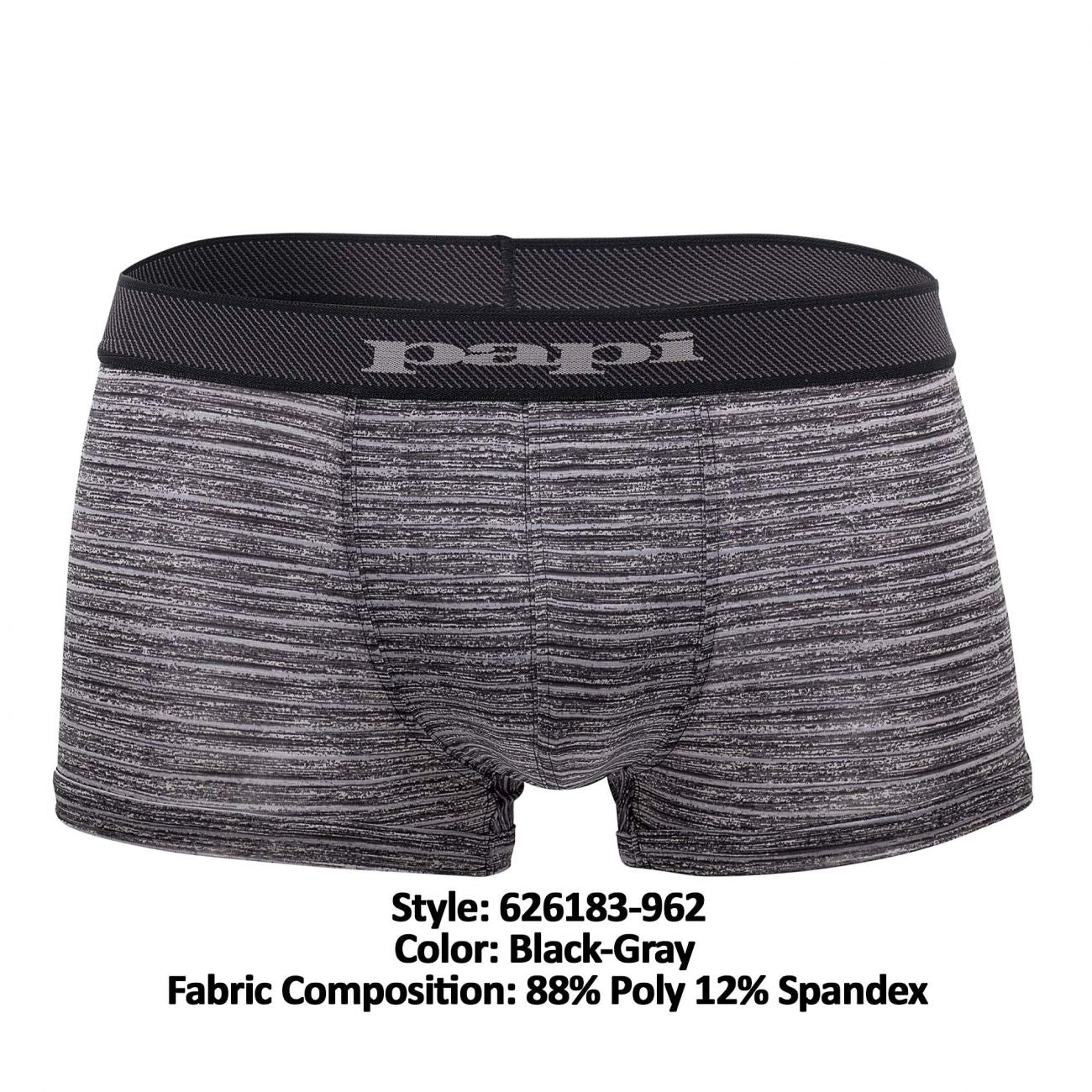 Papi 626183-962 Cool2 Lot de 2 boxers brésiliens à imprimé uni Couleur Noir-Gris Papi 626183-962 Cool2 Lot de 2 boxers brésiliens à imprimé uni Couleur Noir-Gris
