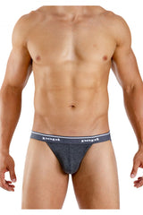 Papi 705910-962 3PK 1X1 Rib Jockstrap Farbe Schwarz-Anthrazit-Grau