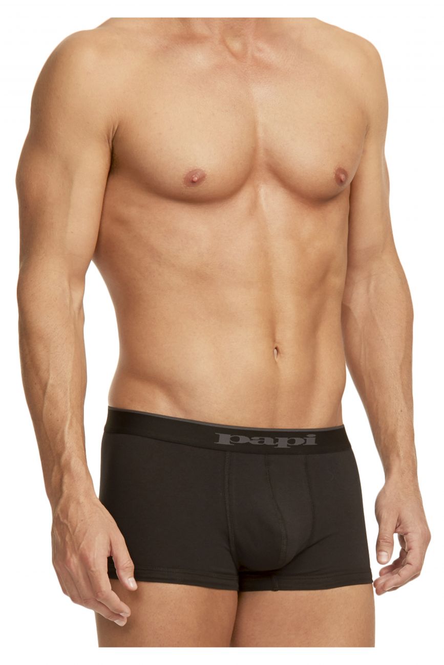 Papi 980501-001 Lot de 3 slips brésiliens en coton extensible Couleur Noir Papi 980501-001 Lot de 3 slips brésiliens en coton extensible Couleur Noir