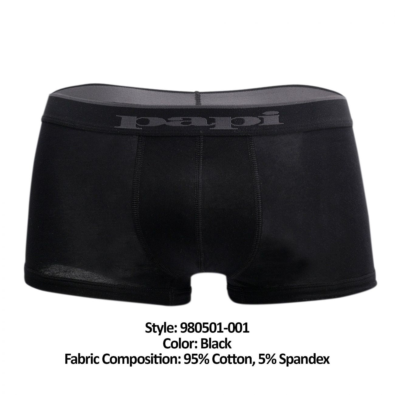 Papi 980501-001 Lot de 3 slips brésiliens en coton extensible Couleur Noir Papi 980501-001 Lot de 3 slips brésiliens en coton extensible Couleur Noir
