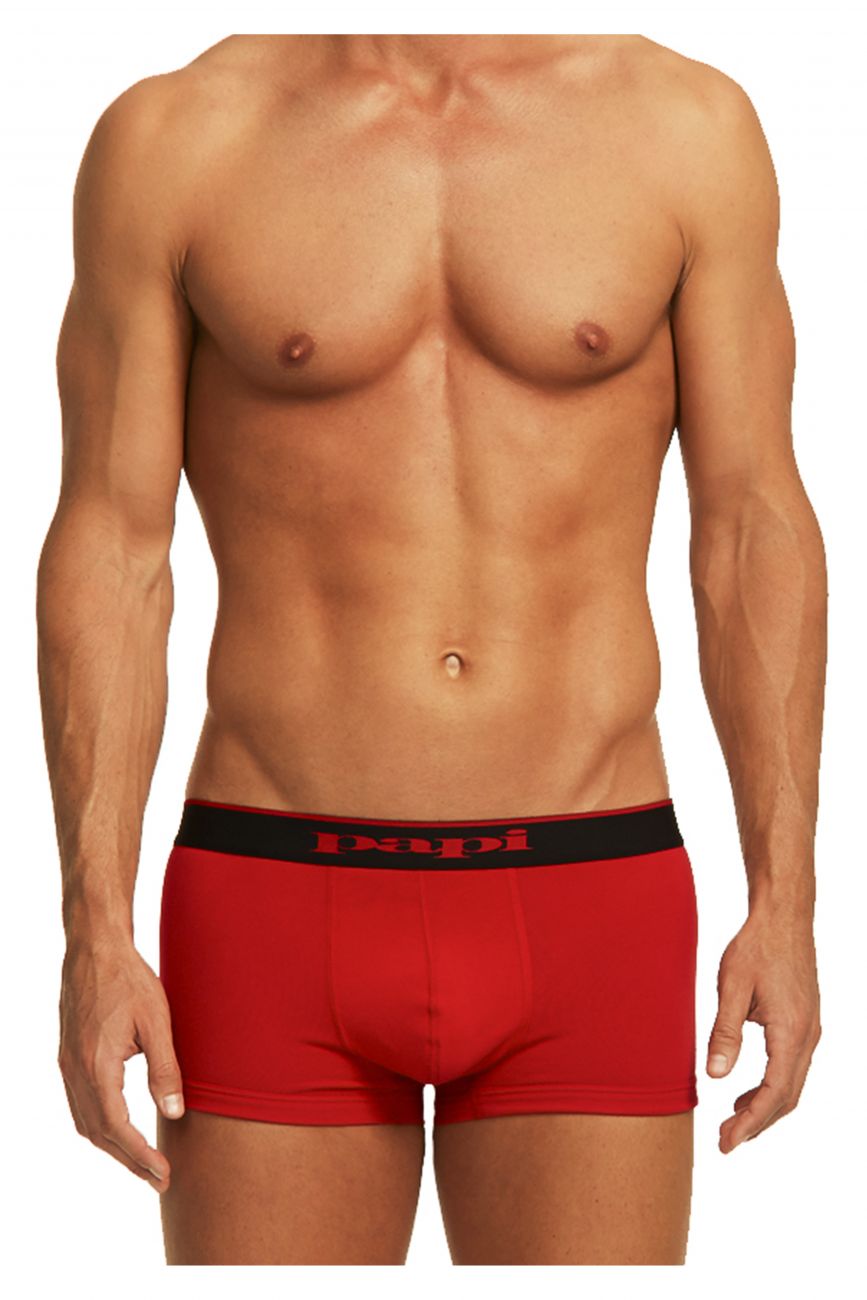 Papi 980501-950 Lot de 3 slips brésiliens en coton extensible Couleur rouge-gris-noir Papi 980501-950 Lot de 3 slips brésiliens en coton extensible Couleur rouge-gris-noir