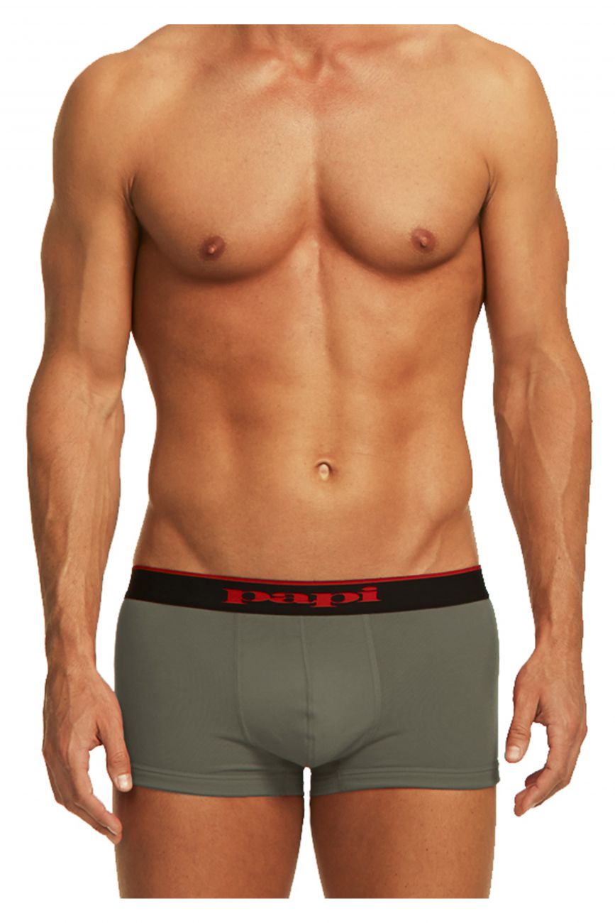 Papi 980501-950 Lot de 3 slips brésiliens en coton extensible Couleur rouge-gris-noir Papi 980501-950 Lot de 3 slips brésiliens en coton extensible Couleur rouge-gris-noir