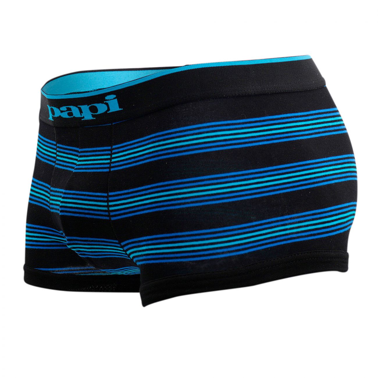 Papi 980503-969 3PK Cotton Stretch Brazilian Yarndye Band Stripe Color Turquoise-Black Papi 980503-969 3PK Cotton Stretch Brazilian Yarndye Band Stripe Color Turquoise-Black