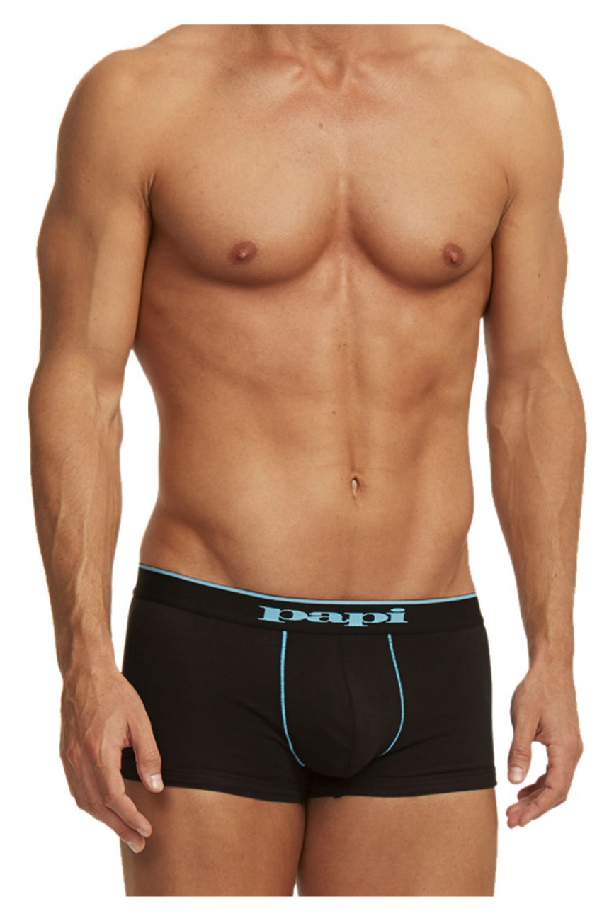Papi 980503-969 3PK Cotton Stretch Brazilian Yarndye Band Stripe Color Turquoise-Black Papi 980503-969 3PK Cotton Stretch Brazilian Yarndye Band Stripe Color Turquoise-Black