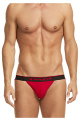 Jockstrap en coton extensible Papi 980911-950 3PK Couleur Rouge-Gris-Noir