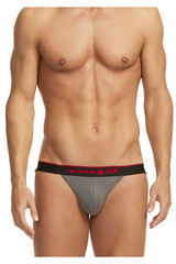 Jockstrap en coton extensible Papi 980911-950 3PK Couleur Rouge-Gris-Noir