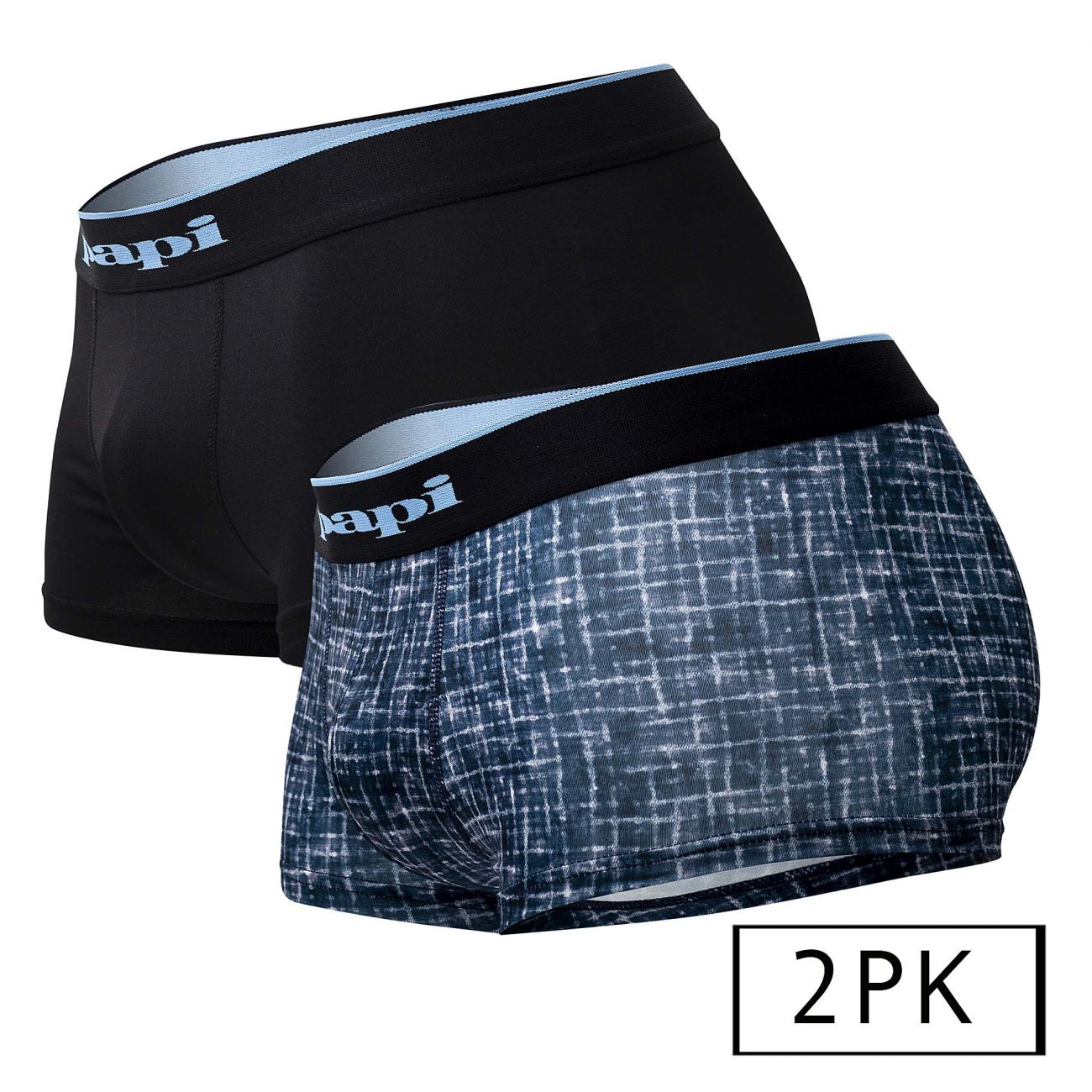 Papi UMPA048 Lot de 2 slips brésiliens en microflex Couleur Bleu-Texture Papi UMPA048 Lot de 2 slips brésiliens en microflex Couleur Bleu-Texture