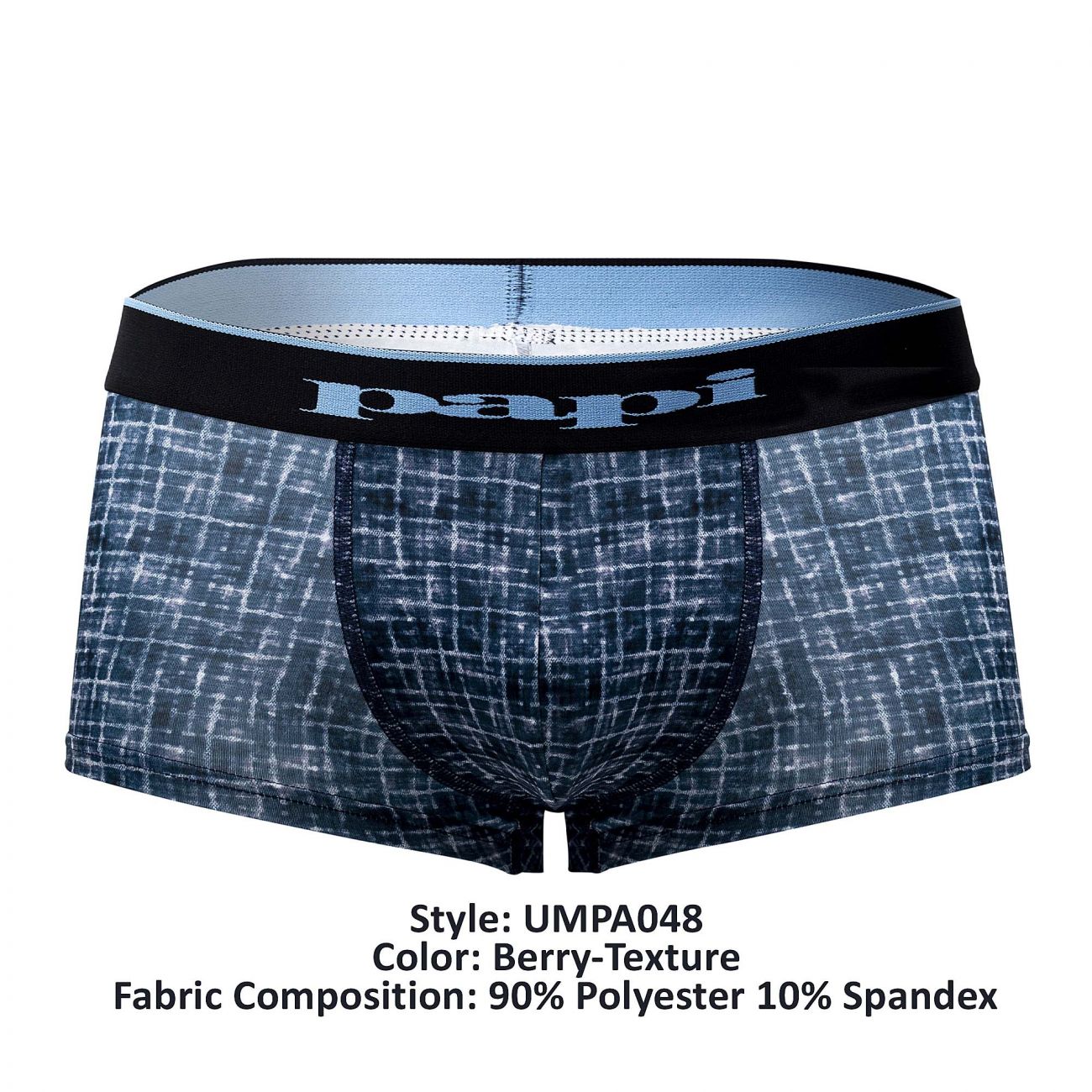Papi UMPA048 Lot de 2 slips brésiliens en microflex Couleur Bleu-Texture Papi UMPA048 Lot de 2 slips brésiliens en microflex Couleur Bleu-Texture