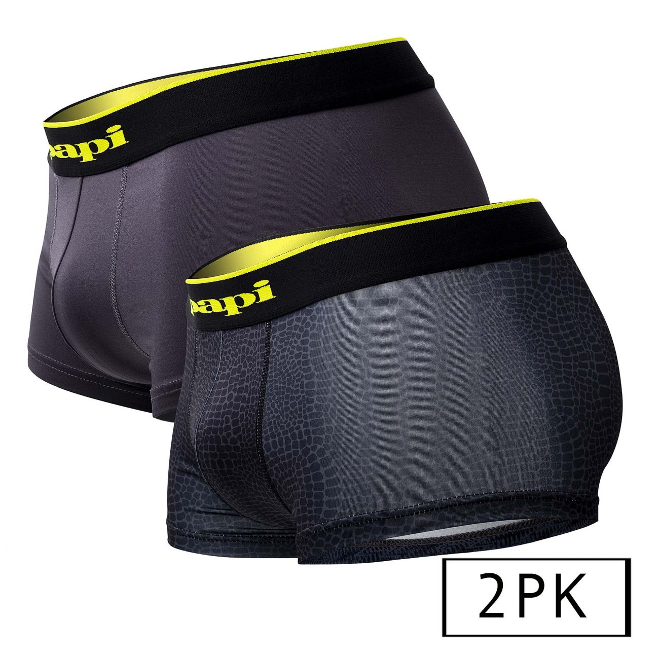 Papi UMPA048 Lot de 2 slips brésiliens Microflex couleur anthracite-léopard Papi UMPA048 Lot de 2 slips brésiliens Microflex couleur anthracite-léopard