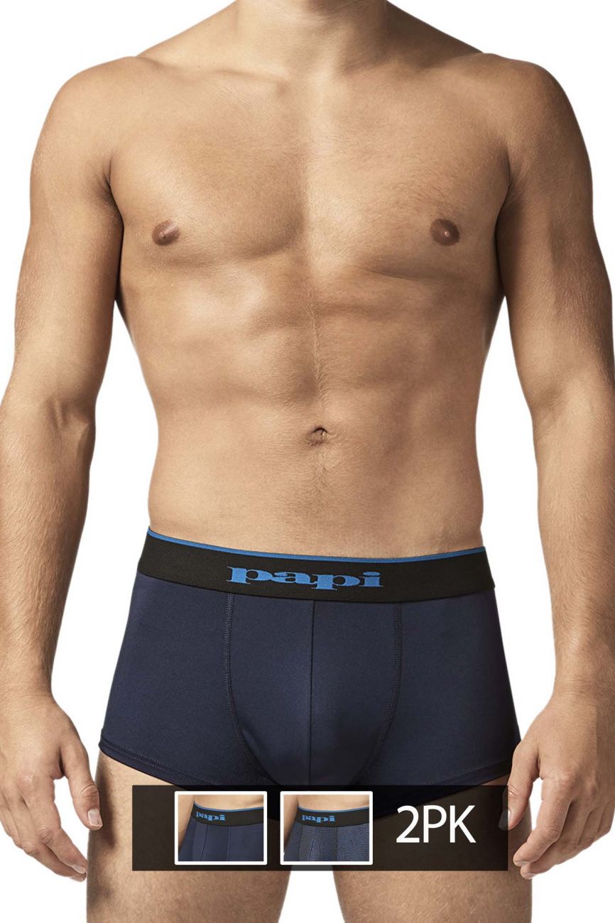 Papi UMPA048 Lot de 2 slips brésiliens en microflex couleur bleu sarcelle-léopard Papi UMPA048 Lot de 2 slips brésiliens en microflex couleur bleu sarcelle-léopard