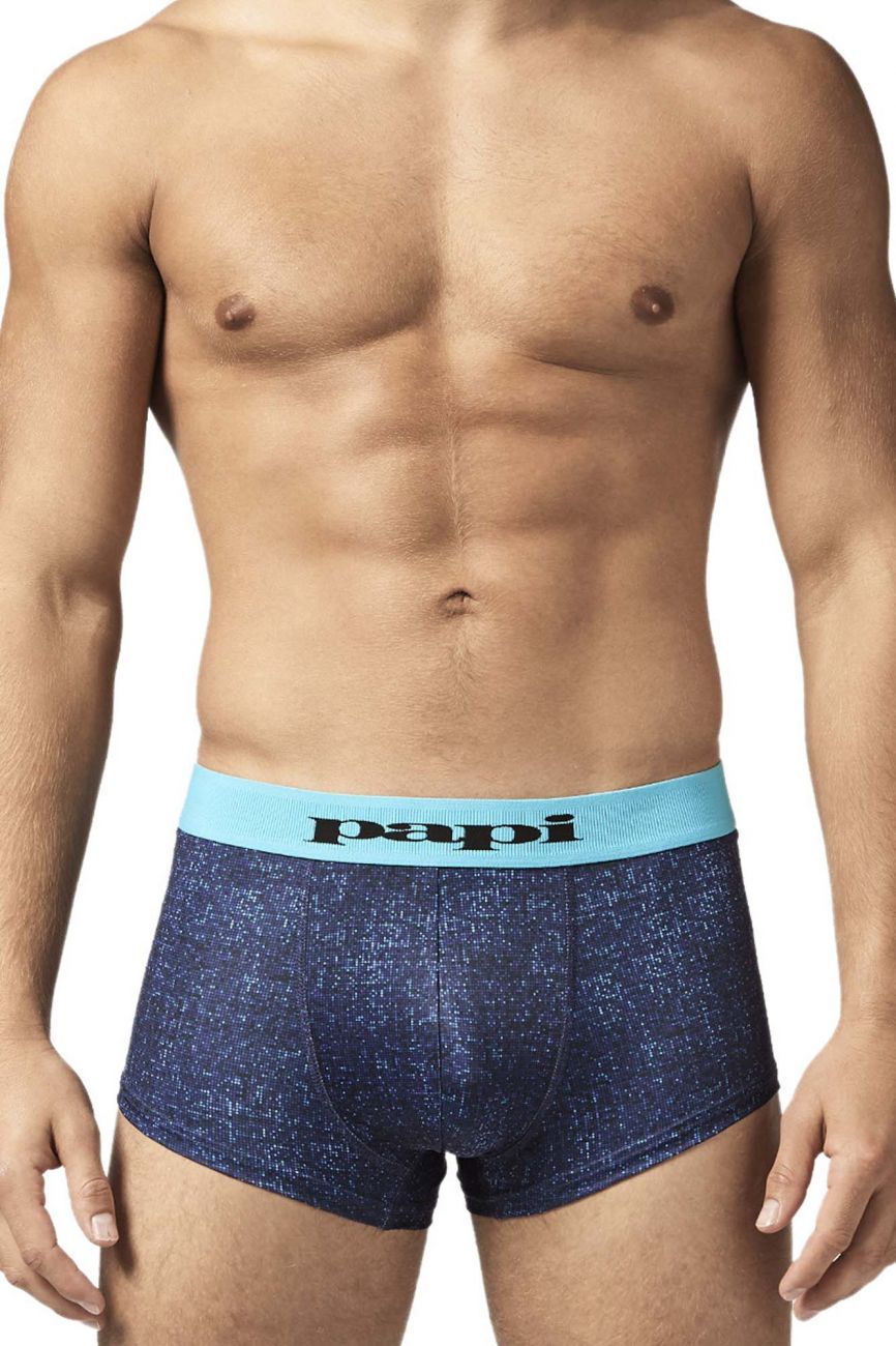Papi UMPA050 Fashion Microflex Brazilian Trunks Farbe Blau Pixel Print Papi UMPA050 Fashion Microflex Brazilian Trunks Farbe Blau Pixel Print