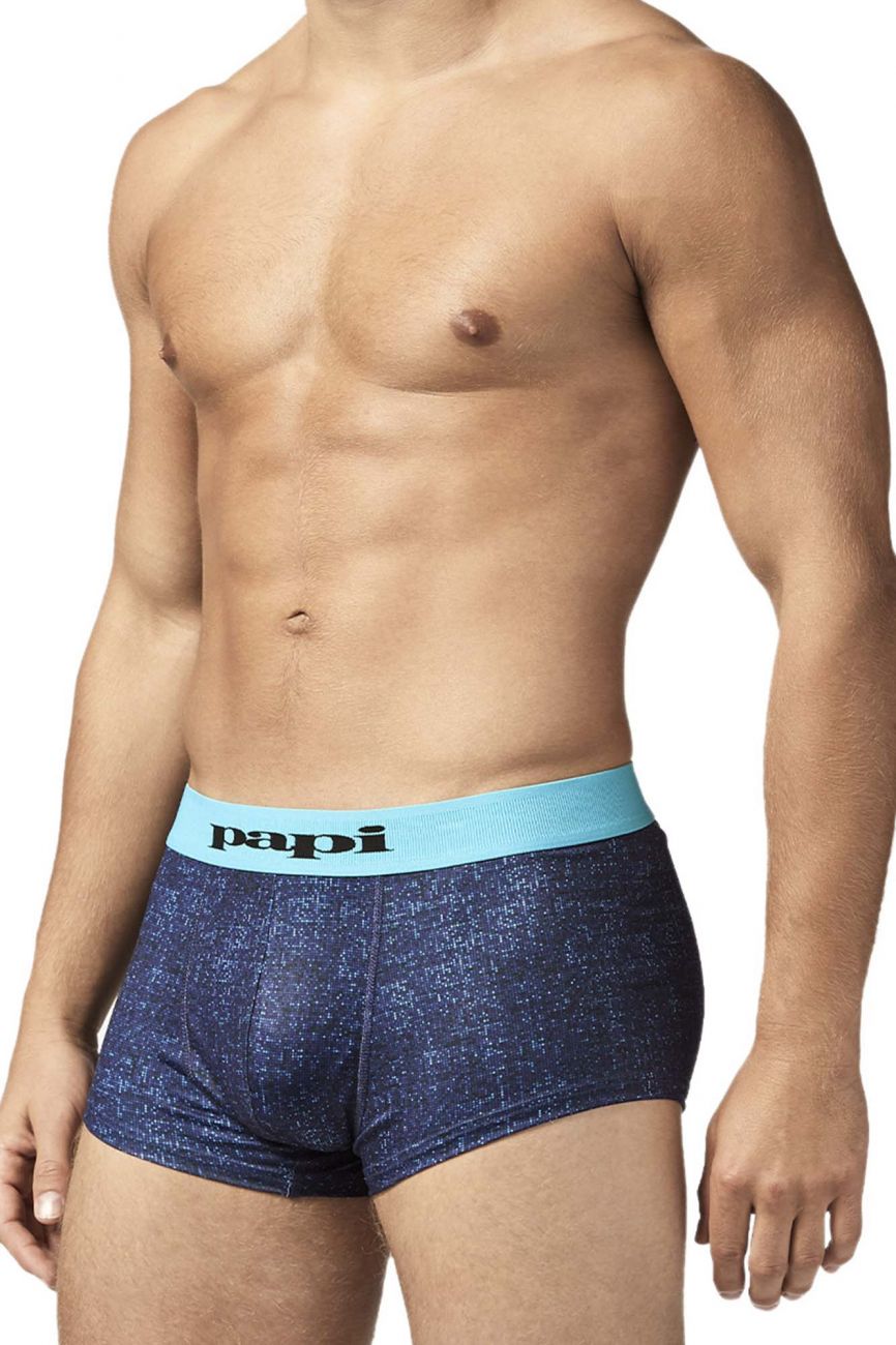 Papi UMPA050 Fashion Microflex Brazilian Trunks Farbe Blau Pixel Print Papi UMPA050 Fashion Microflex Brazilian Trunks Farbe Blau Pixel Print
