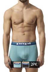 Papi UMPA088 Lot de 2 boxers brésiliens Microflex Couleur Turquoise-Noir