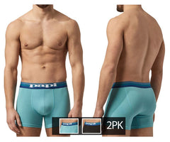 Papi UMPA088 Lot de 2 boxers brésiliens Microflex Couleur Turquoise-Noir