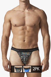 Jockstrap Papi UMPA108 2PK Microflex Performance Couleur Noir-Bleu