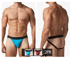 Papi UMPA108 2PK Microflex Performance Jockstrap Farbe Blau-Rot