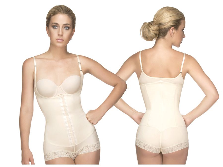 Body buste ouvert Vedette 136 Megane avec bordure en dentelle couleur nude