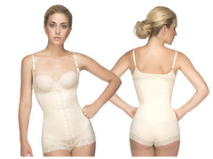 Body buste ouvert Vedette 136 Megane avec bordure en dentelle couleur nude