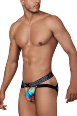 Jockstrap en microfibre imprimé Xtremen 91148 Couleur Rainbow Prism