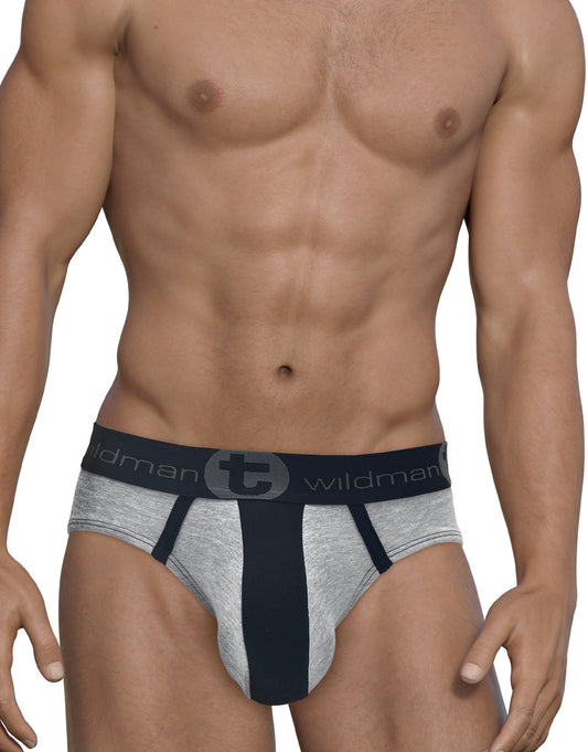 Experience Unmatched Comfort and Style with WildmanT Stretch Cotton Big Boy Pouch Brief Gray/Black