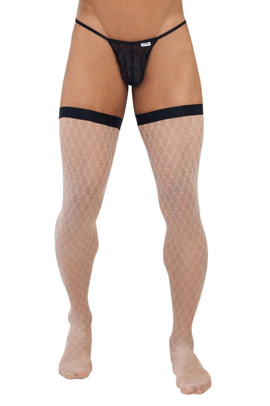 CandyMan 99735 Mesh Thigh Highs Color Beige: Timeless Elegance and Allure