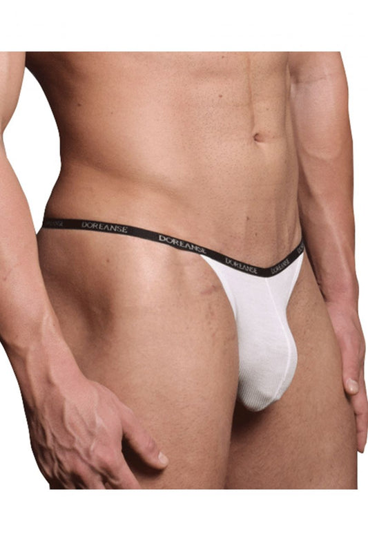 Doreanse 1330-WHT Ribbed Modal T-thong Color White - A Sexy and Minimalist Choice for Men