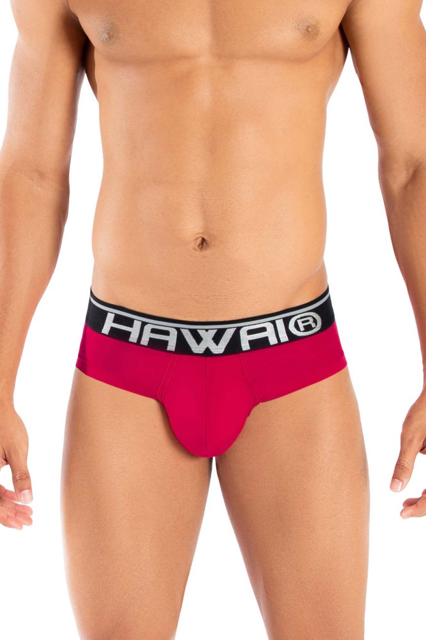 Introducing HAWAI 41945 Solid Hip Briefs Color Red