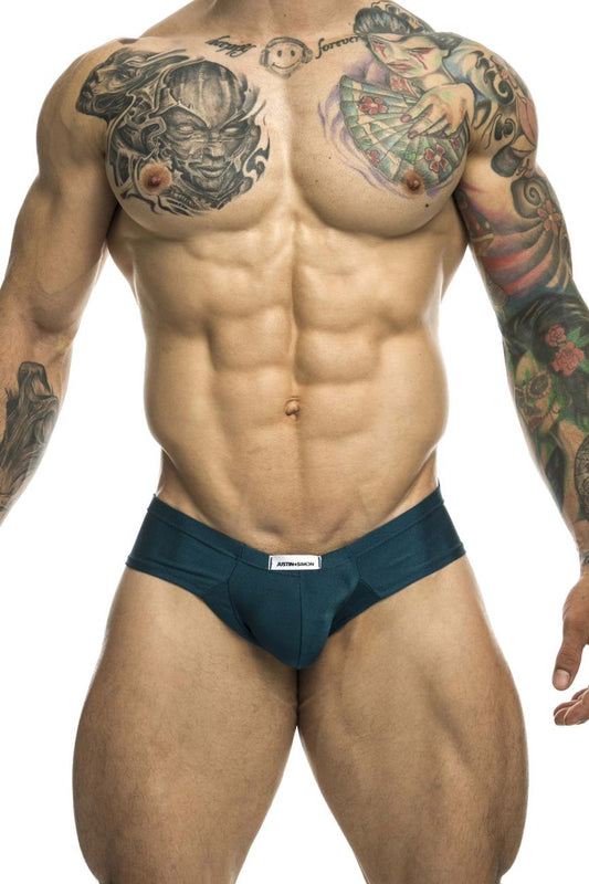 JUSTIN+SIMON XSJ22 Cheek Briefs Color Opal Green: A Sleek and Sexy Choice