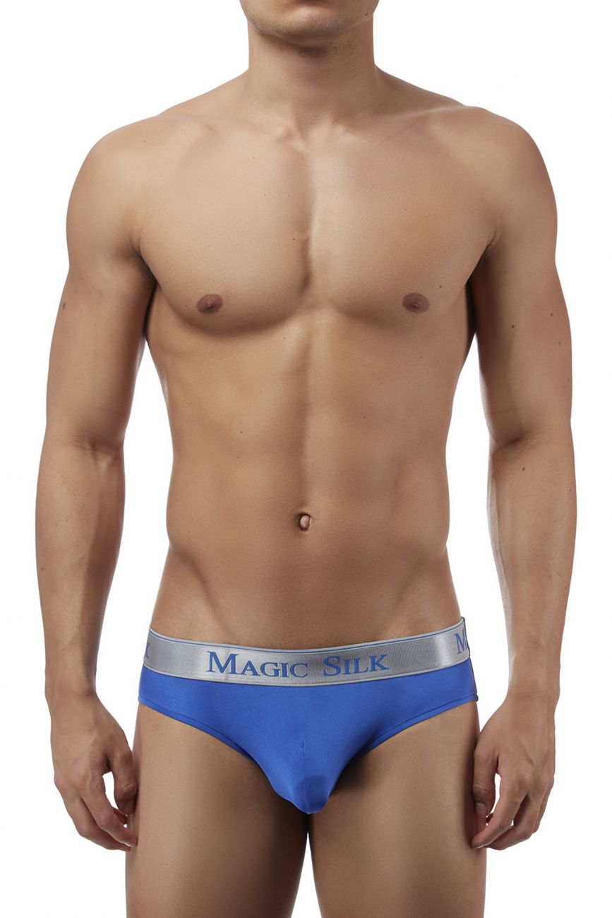 Magic Silk 6386 Silk Knit Low Rise Bikini Color Cobalt: Sleek and Sexy Underwear for Men