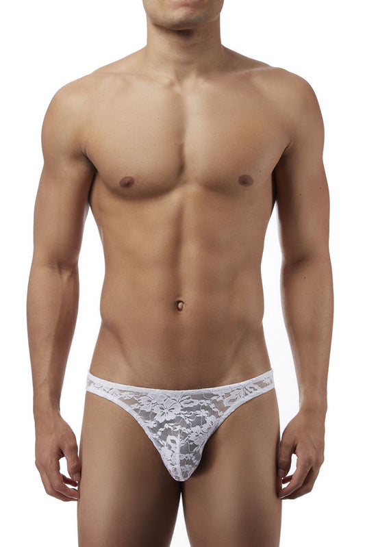 Male Power 491162 Stretch Lace Wonder Bikini Color White