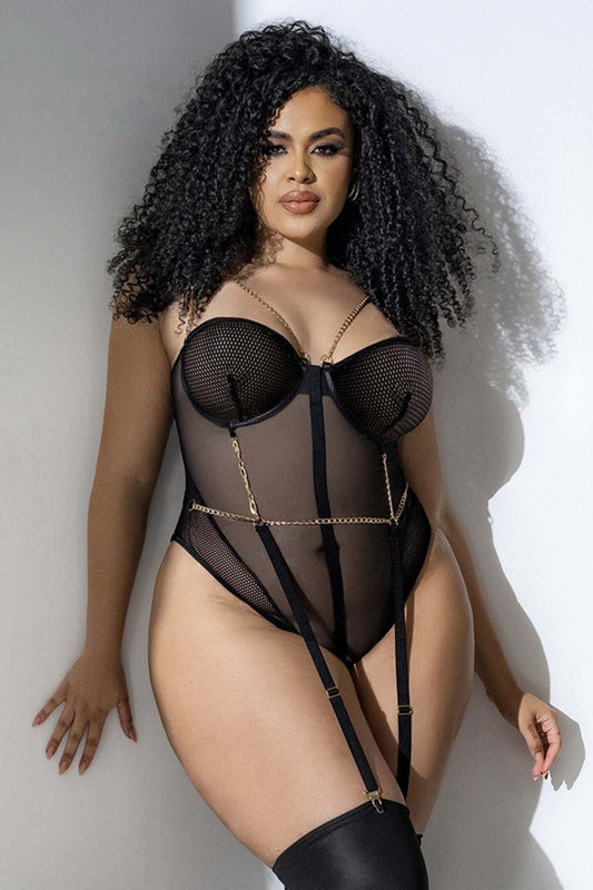 Unleash Your Seductive Side with the Mapale 2727X Bodysuit in Color Black