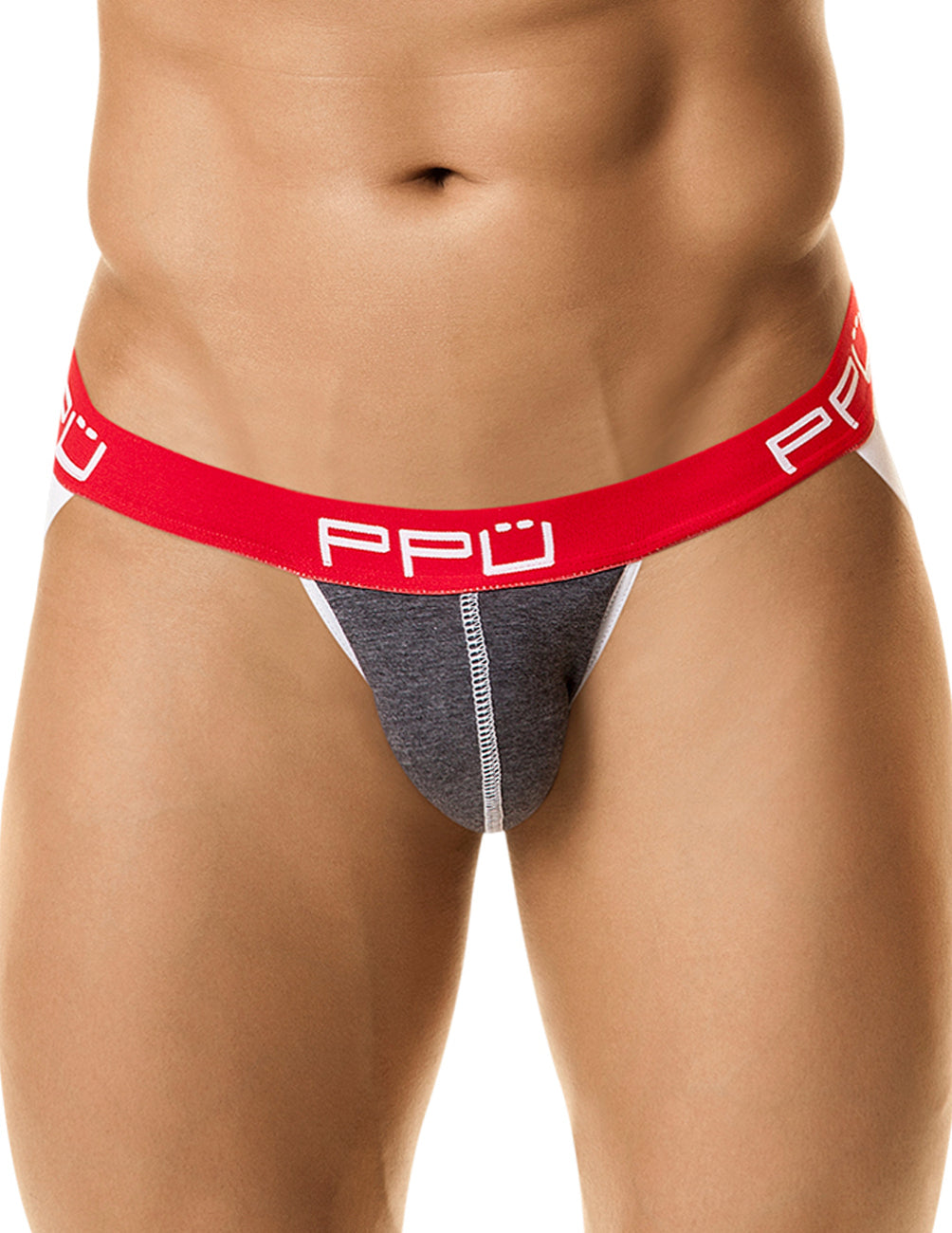 PPU 1308 Jockstrap Color Gray-Red: The Ultimate Sports Support