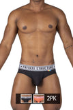 Private Structure EPUT4385 Pride 2PK Mid Waist Mini Briefs Color Black-Red