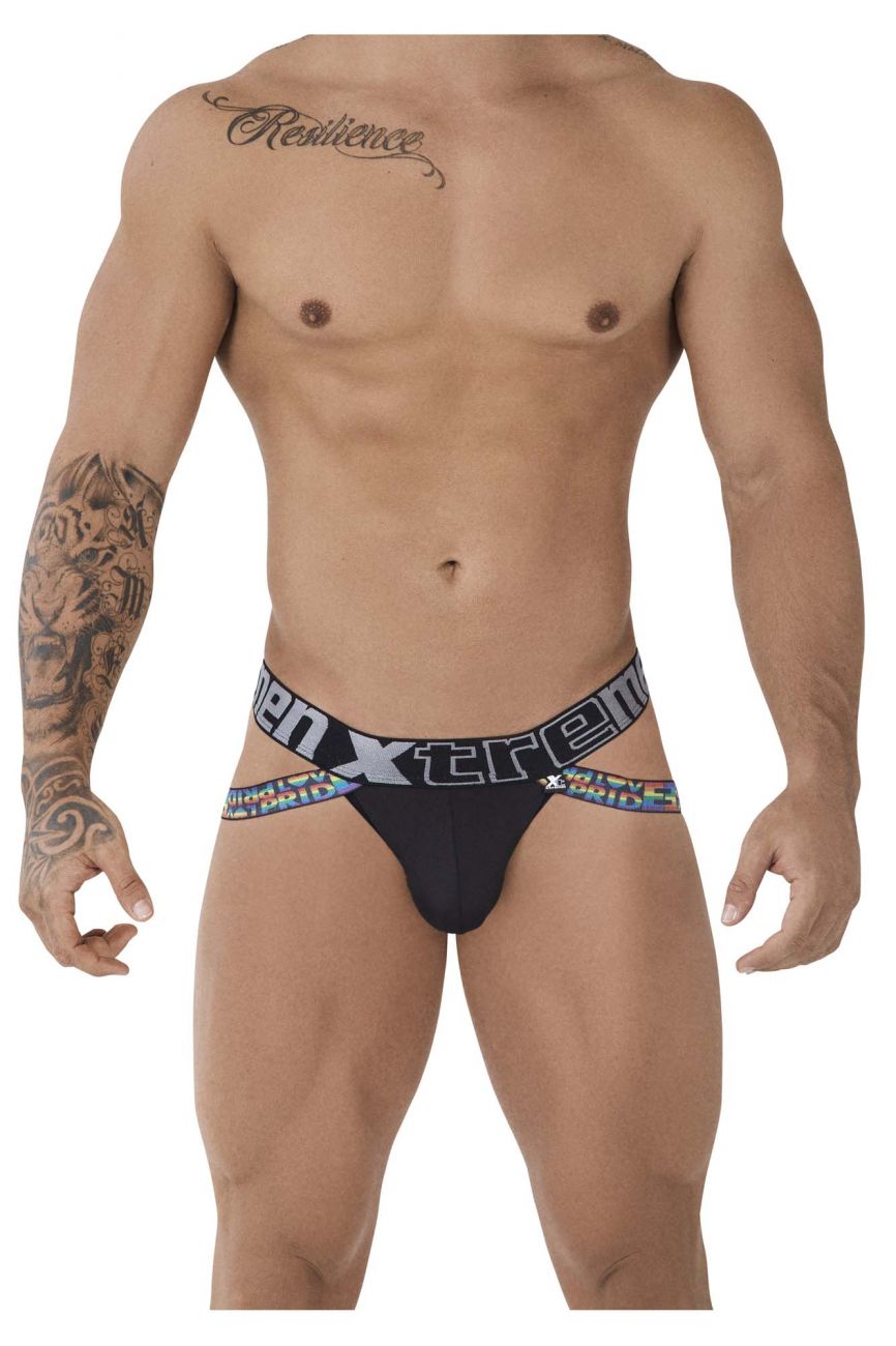 Experience Unmatched Comfort and Support with Xtremen 91084 Microfiber Pride Jockstrap in Black