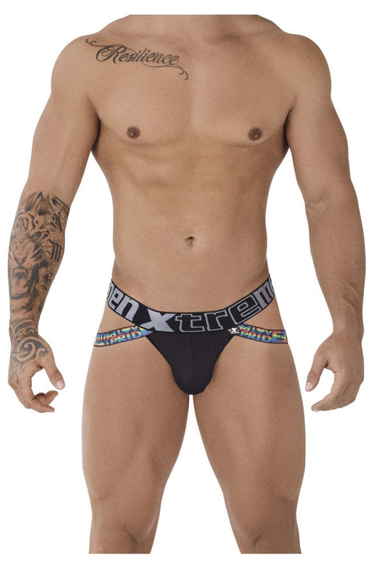 Experience Unmatched Comfort and Support with Xtremen 91084 Microfiber Pride Jockstrap in Black