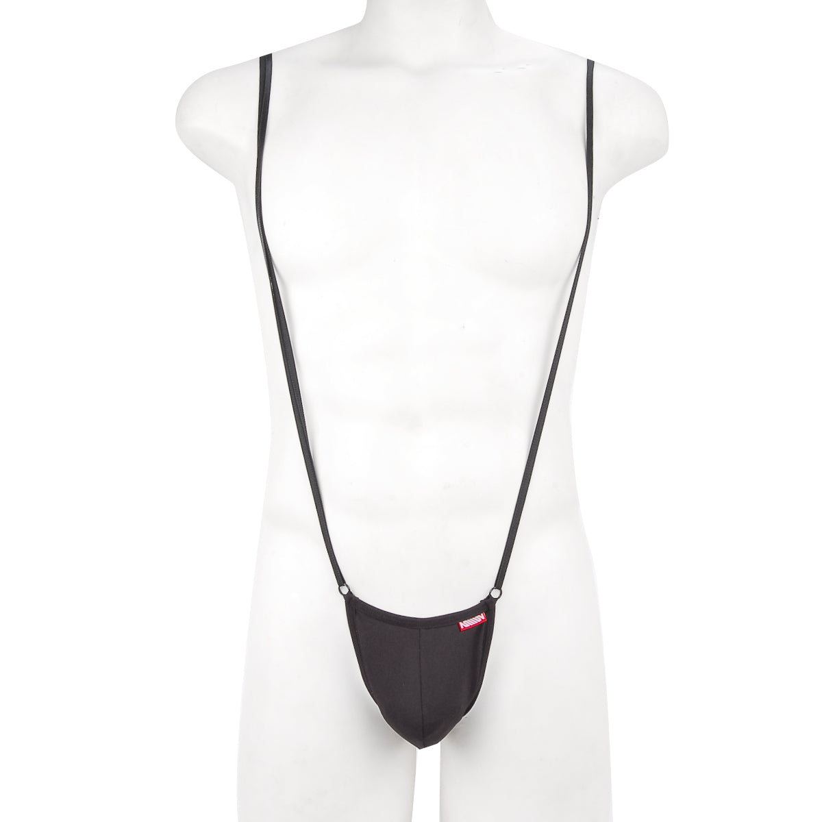 MetroMaleWear Miami bodysuit black 0008-20 with single narrow strap black fabric suspenders visible on the back side