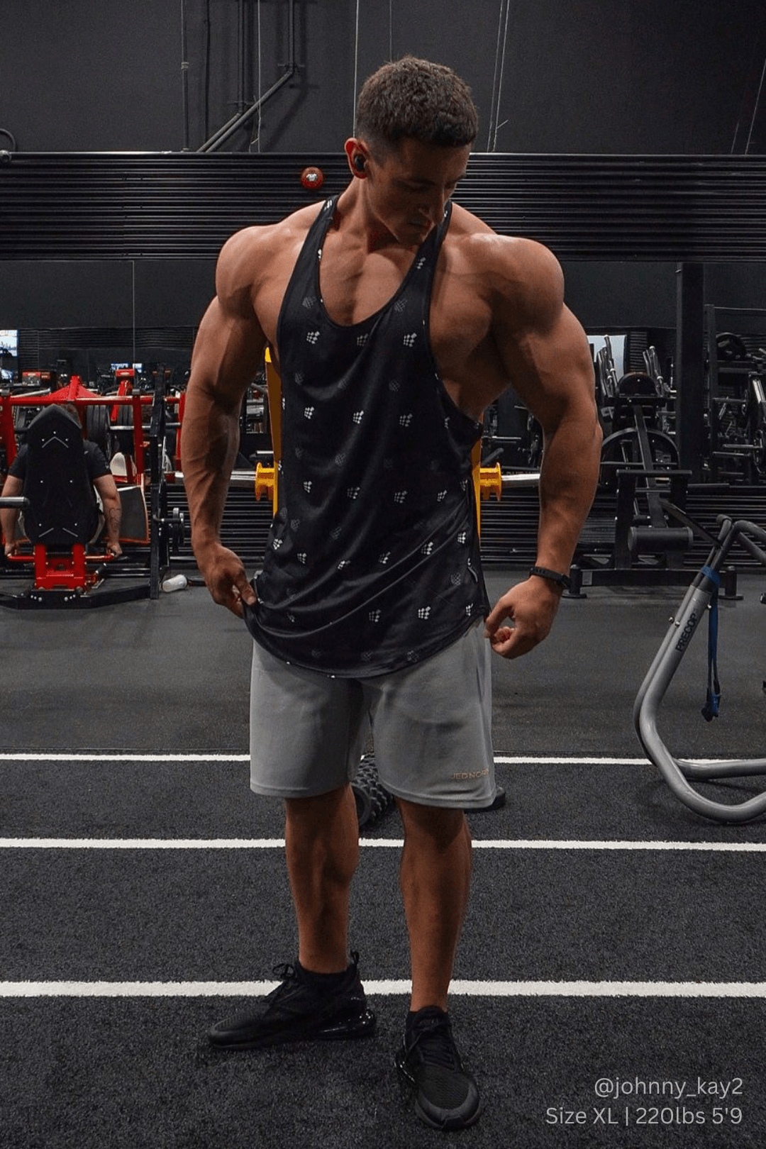 Jed North Herren Graphic Muscle Stringer – Schwarzes JN-Logo