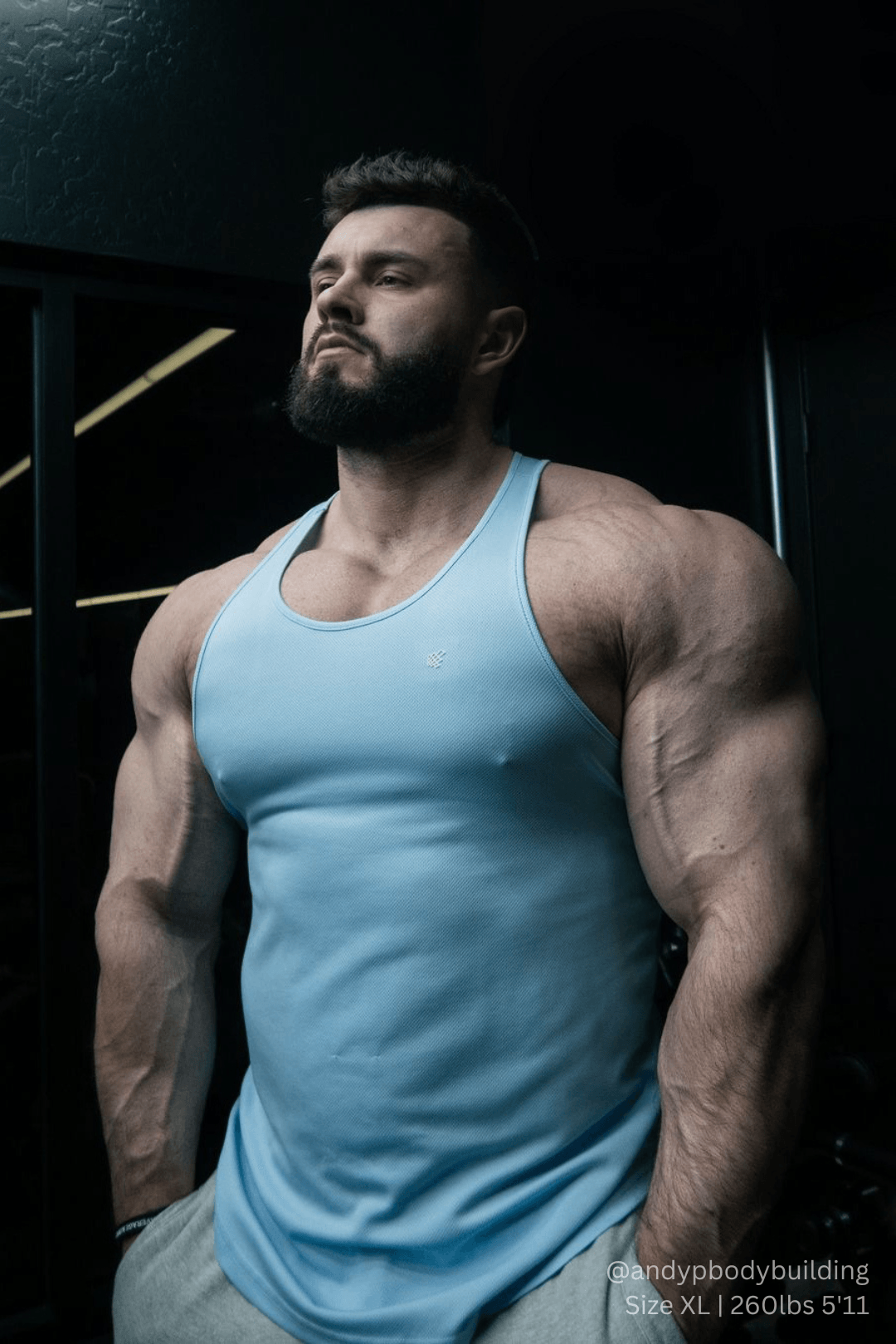 Jed North Herren Fast-Dry Bodybuilding Workout Stringer - Himmelblau