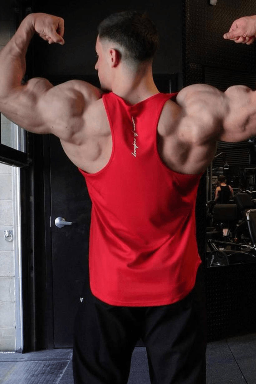 Jed North Herren Fast-Dry Bodybuilding Stringer - Karmesinrot